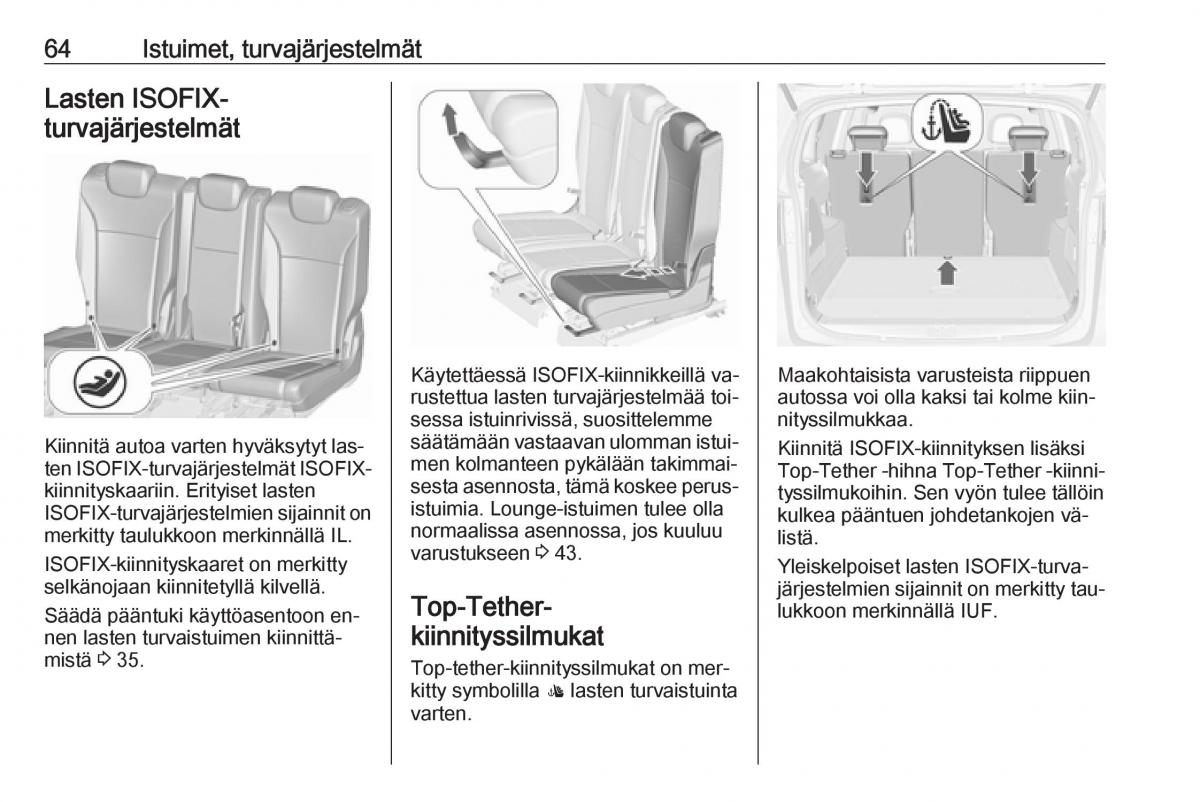 Opel Zafira C Tourer omistajan kasikirja / page 66