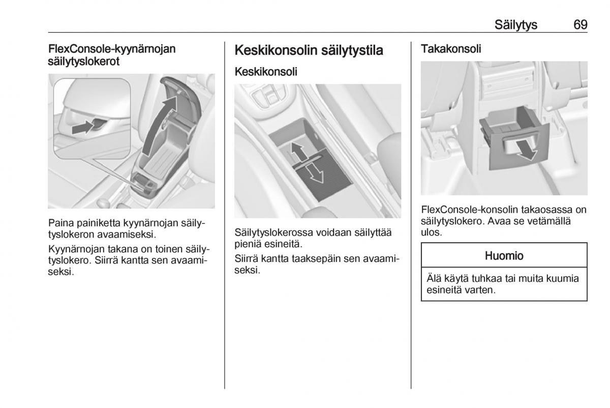 Opel Zafira C Tourer omistajan kasikirja / page 71