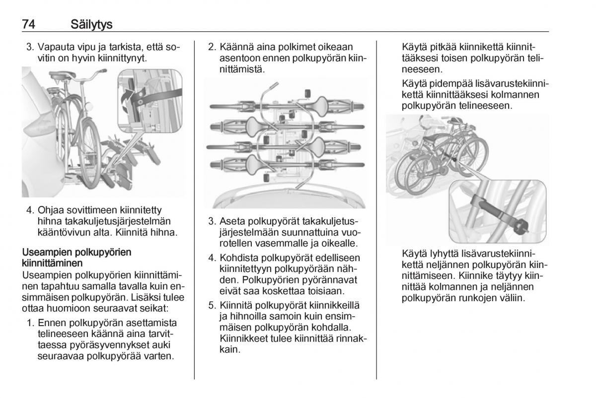 Opel Zafira C Tourer omistajan kasikirja / page 76