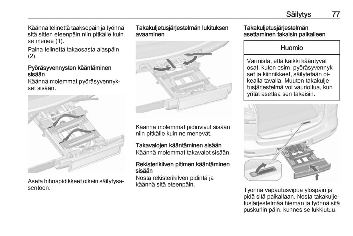 Opel Zafira C Tourer omistajan kasikirja / page 79