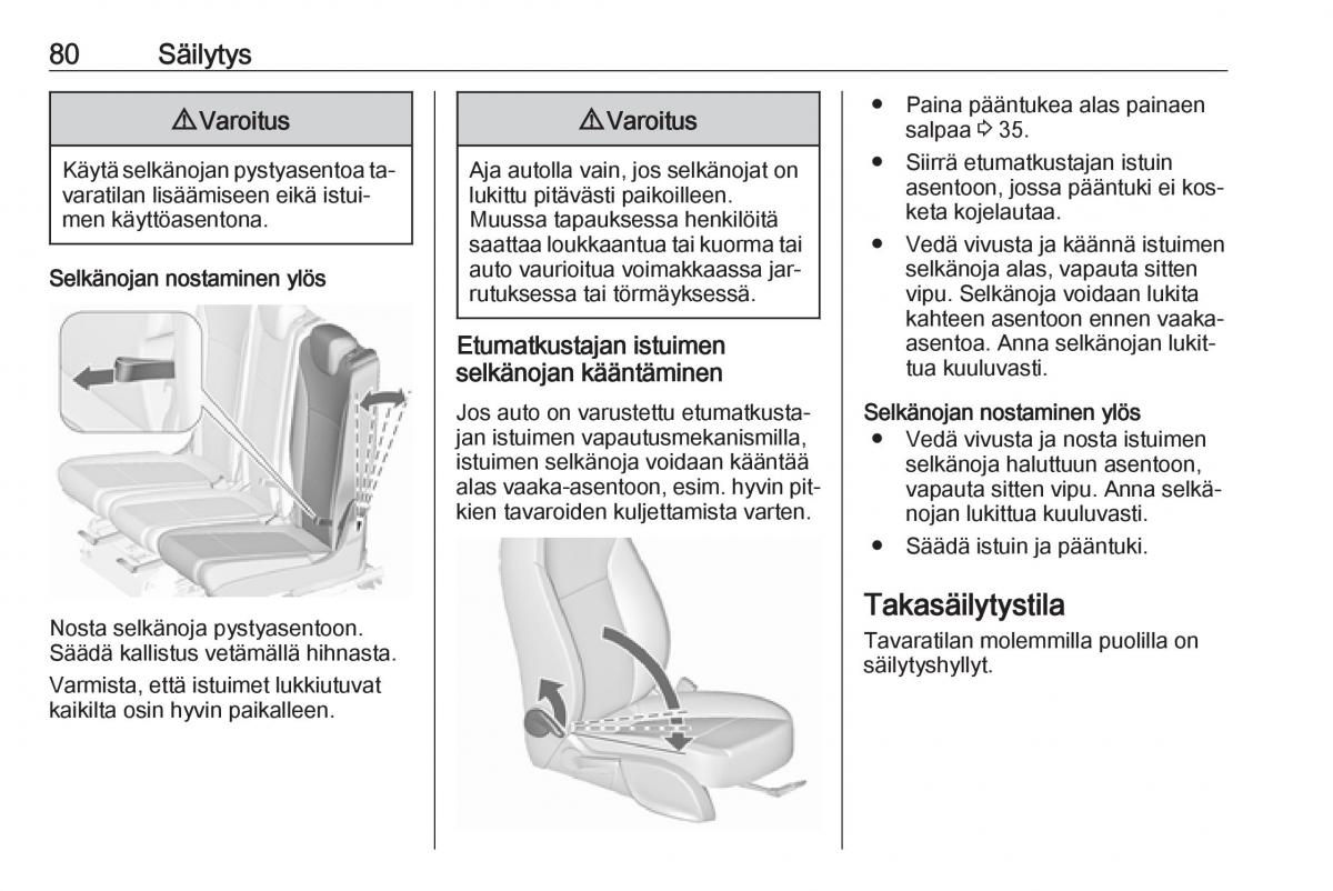 Opel Zafira C Tourer omistajan kasikirja / page 82