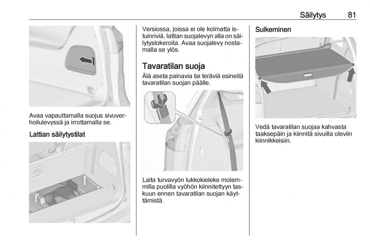 Opel Zafira C Tourer omistajan kasikirja / page 83