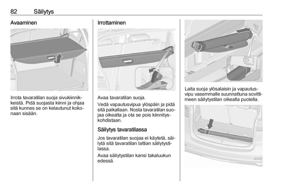 Opel Zafira C Tourer omistajan kasikirja / page 84