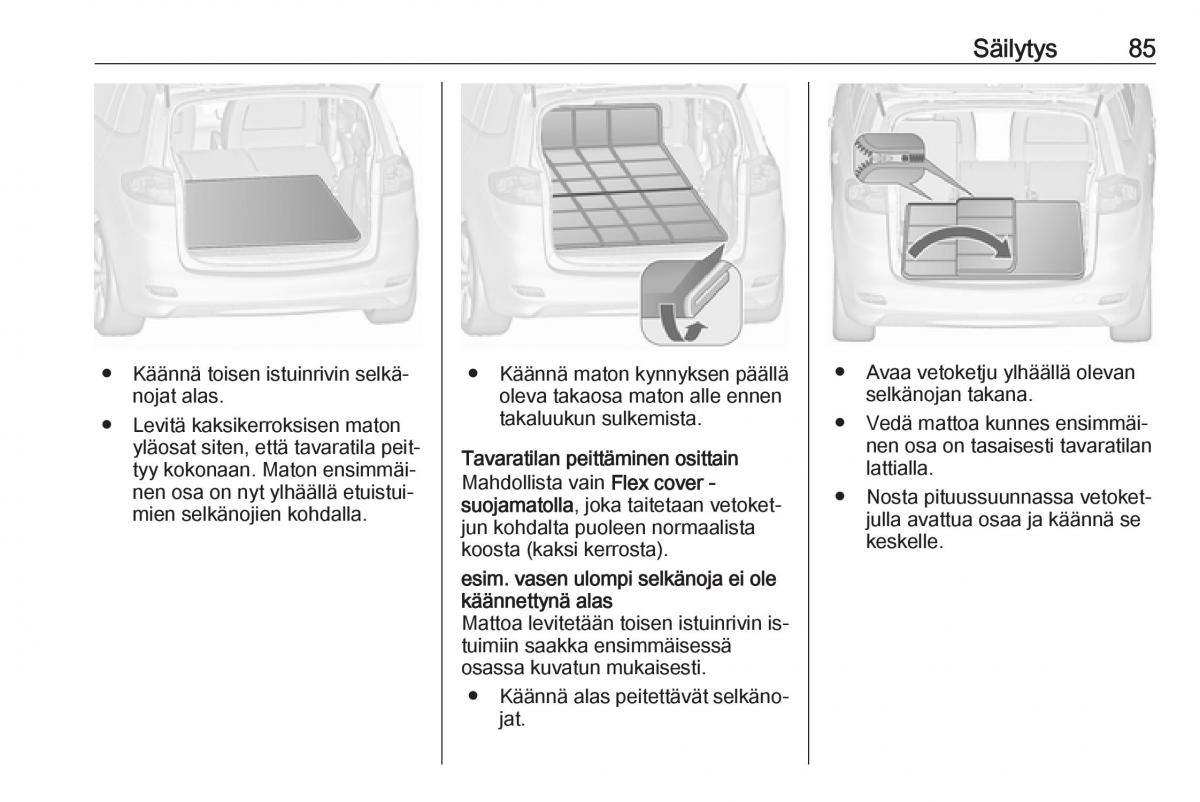 Opel Zafira C Tourer omistajan kasikirja / page 87