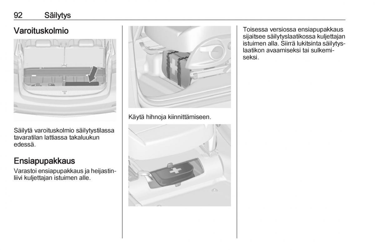 Opel Zafira C Tourer omistajan kasikirja / page 94