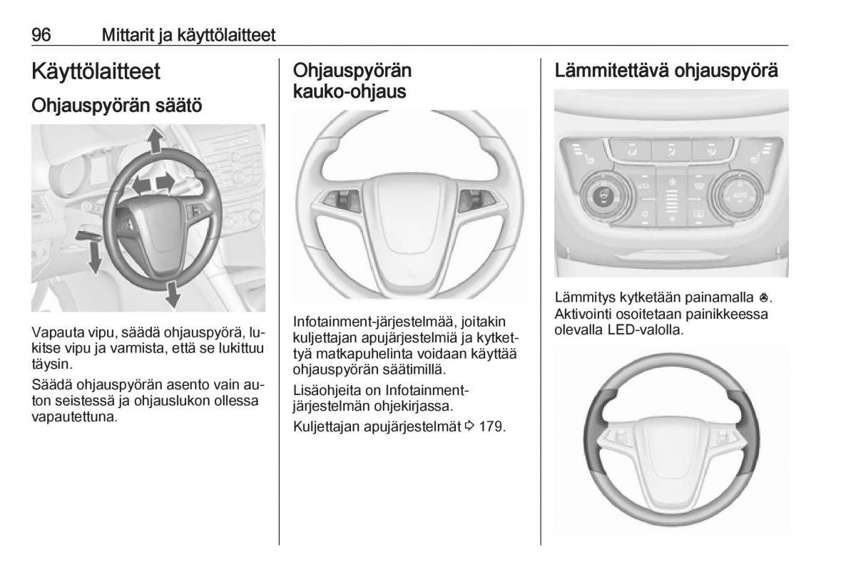 Opel Zafira C Tourer omistajan kasikirja / page 98