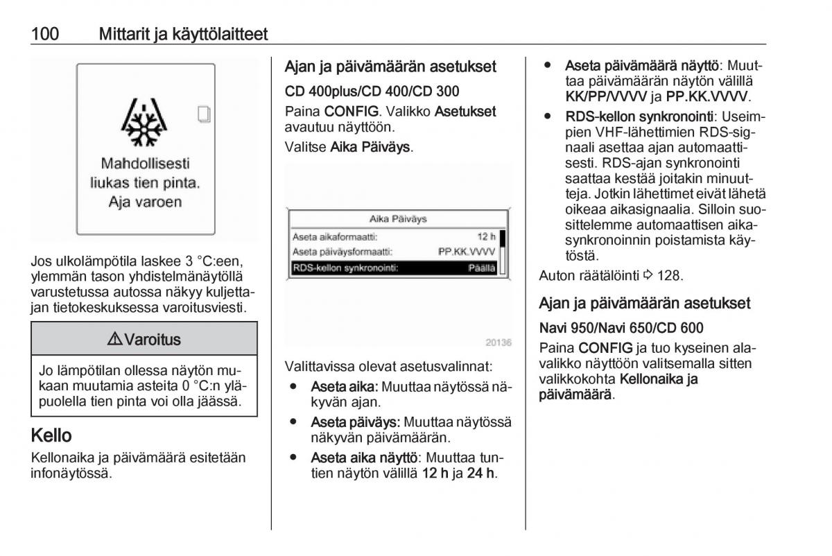 Opel Zafira C Tourer omistajan kasikirja / page 102