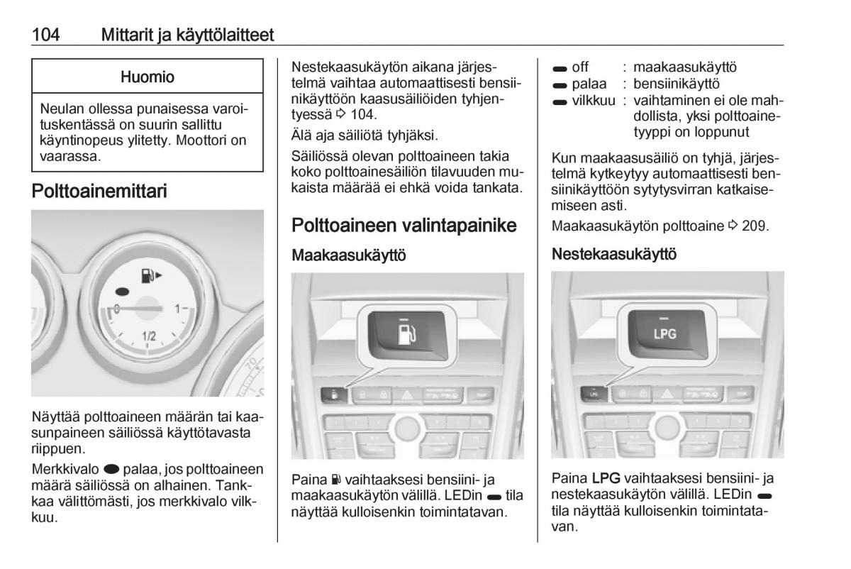 Opel Zafira C Tourer omistajan kasikirja / page 106