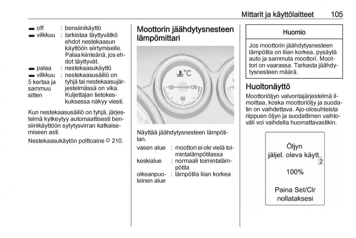 Opel Zafira C Tourer omistajan kasikirja / page 107