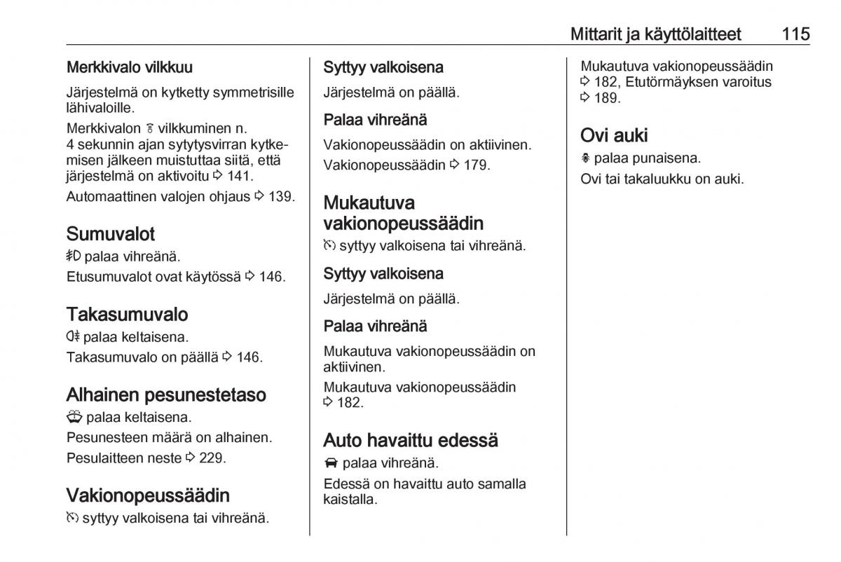 Opel Zafira C Tourer omistajan kasikirja / page 117