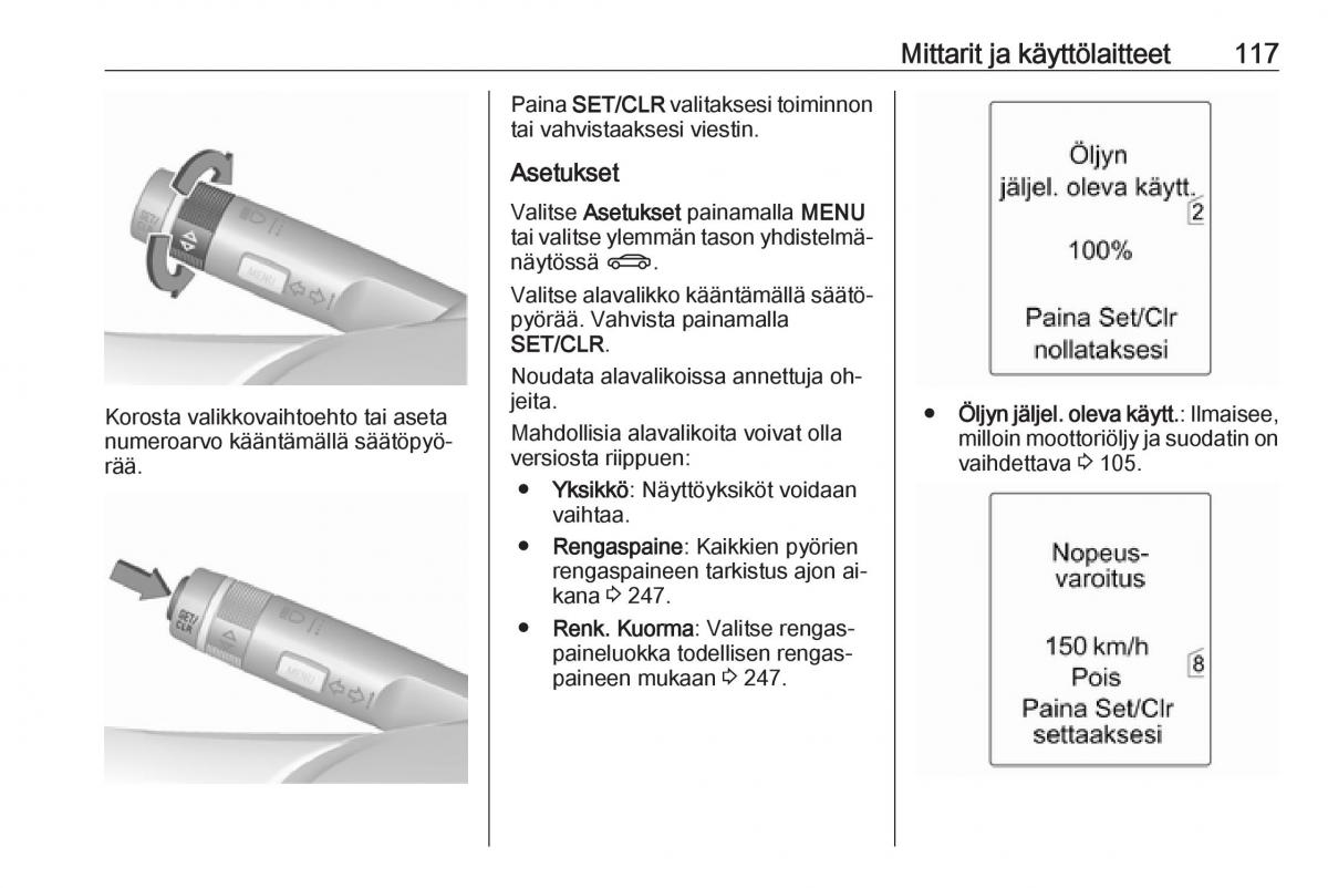 Opel Zafira C Tourer omistajan kasikirja / page 119