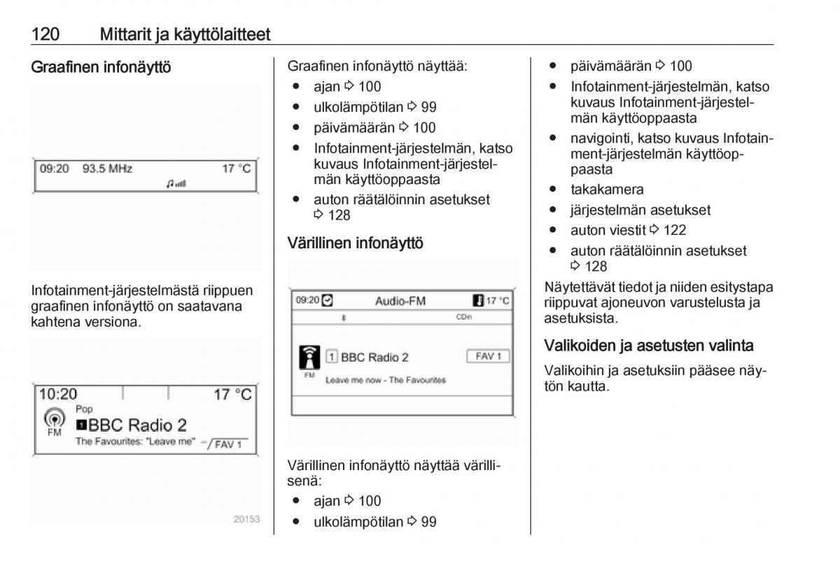 Opel Zafira C Tourer omistajan kasikirja / page 122