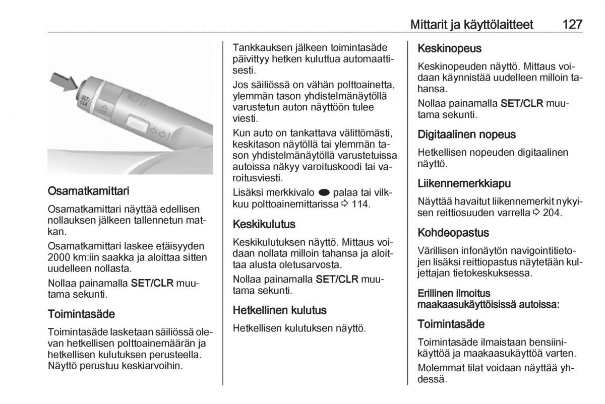 Opel Zafira C Tourer omistajan kasikirja / page 129