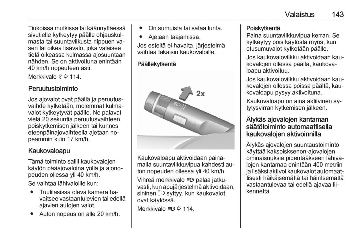 Opel Zafira C Tourer omistajan kasikirja / page 145