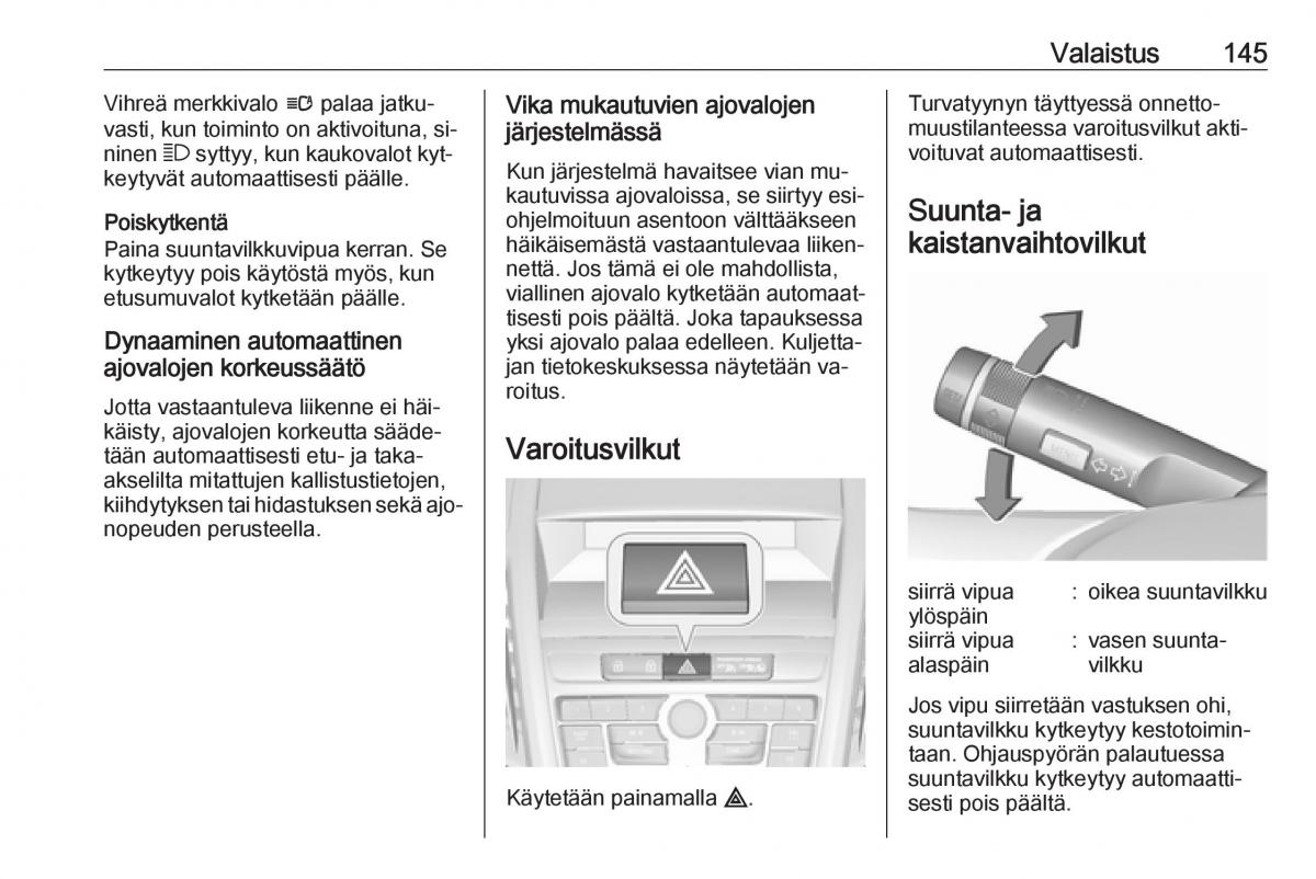 Opel Zafira C Tourer omistajan kasikirja / page 147