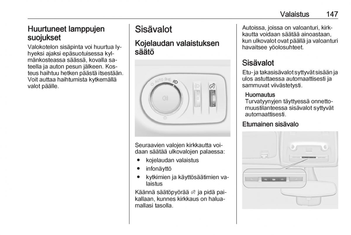 Opel Zafira C Tourer omistajan kasikirja / page 149