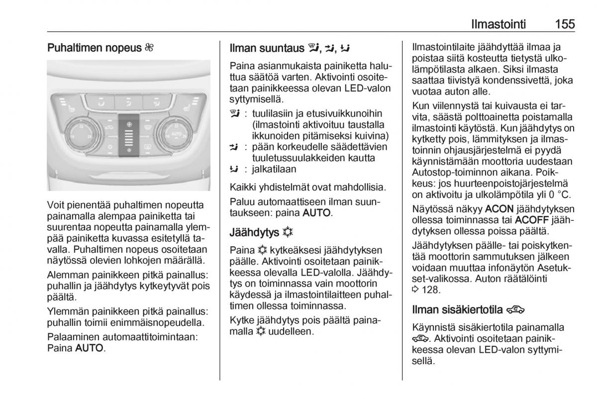 Opel Zafira C Tourer omistajan kasikirja / page 157