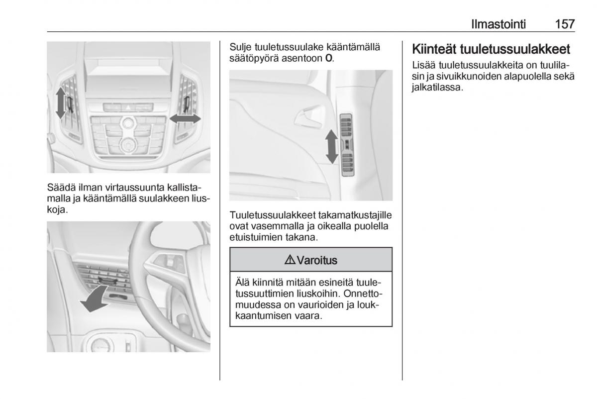 Opel Zafira C Tourer omistajan kasikirja / page 159