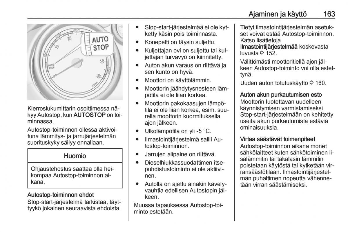 Opel Zafira C Tourer omistajan kasikirja / page 165