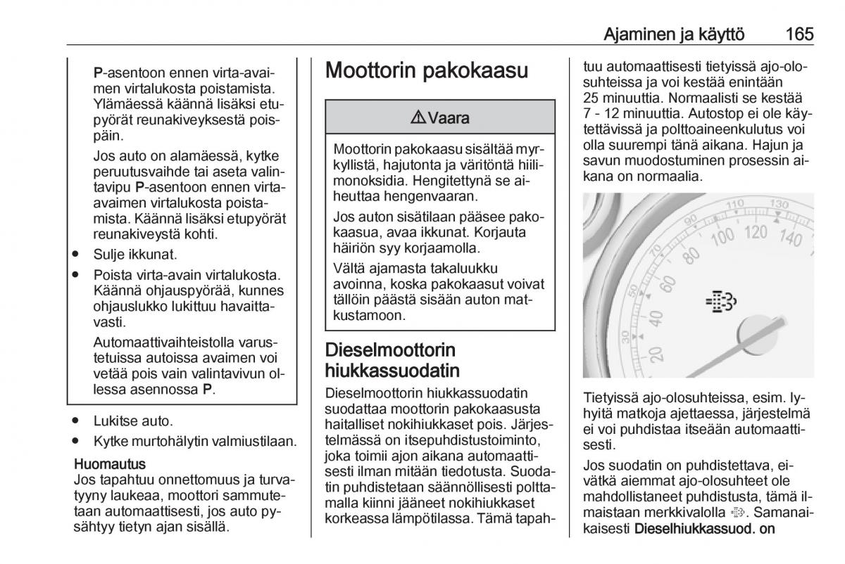 Opel Zafira C Tourer omistajan kasikirja / page 167