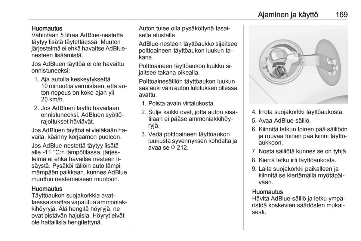 Opel Zafira C Tourer omistajan kasikirja / page 171