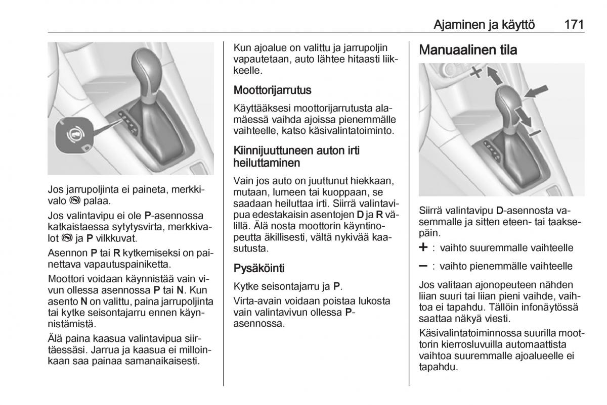 Opel Zafira C Tourer omistajan kasikirja / page 173