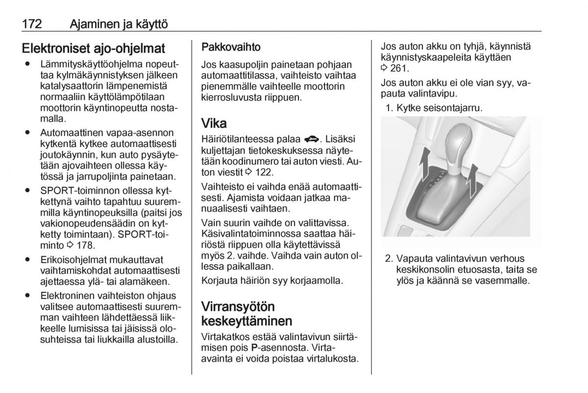 Opel Zafira C Tourer omistajan kasikirja / page 174