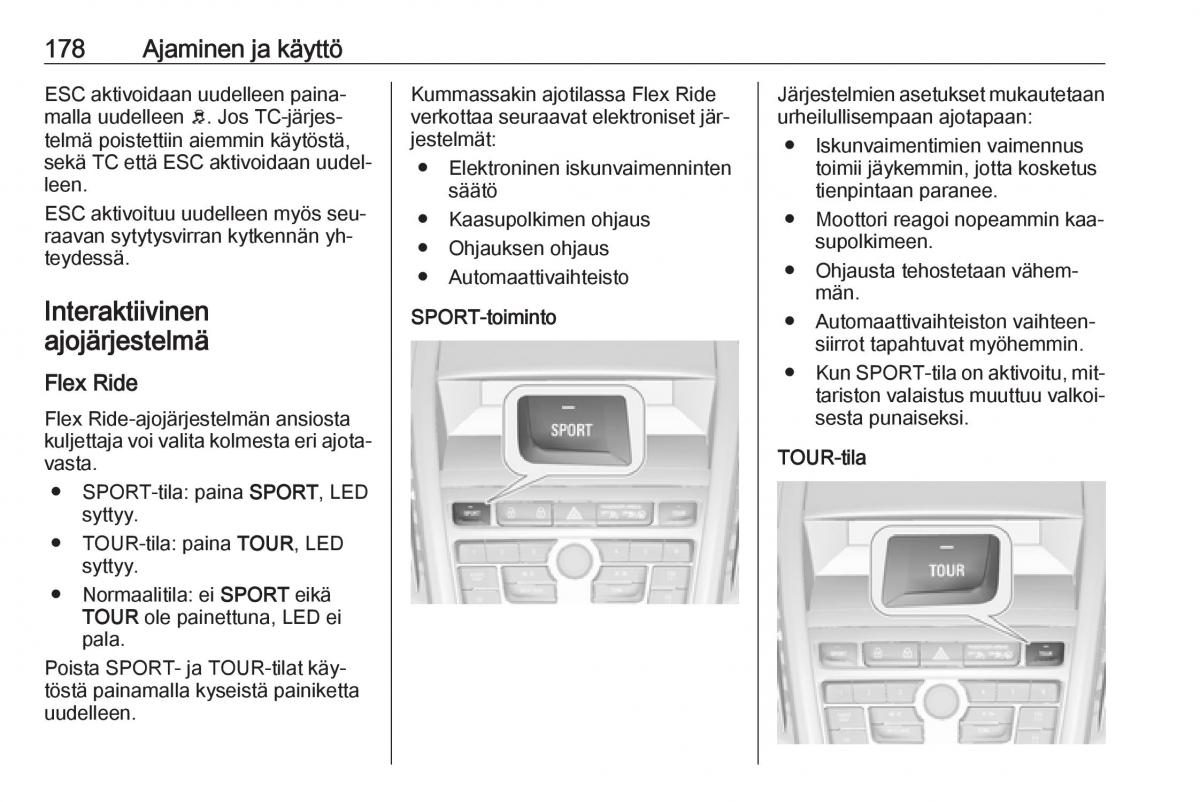 Opel Zafira C Tourer omistajan kasikirja / page 180