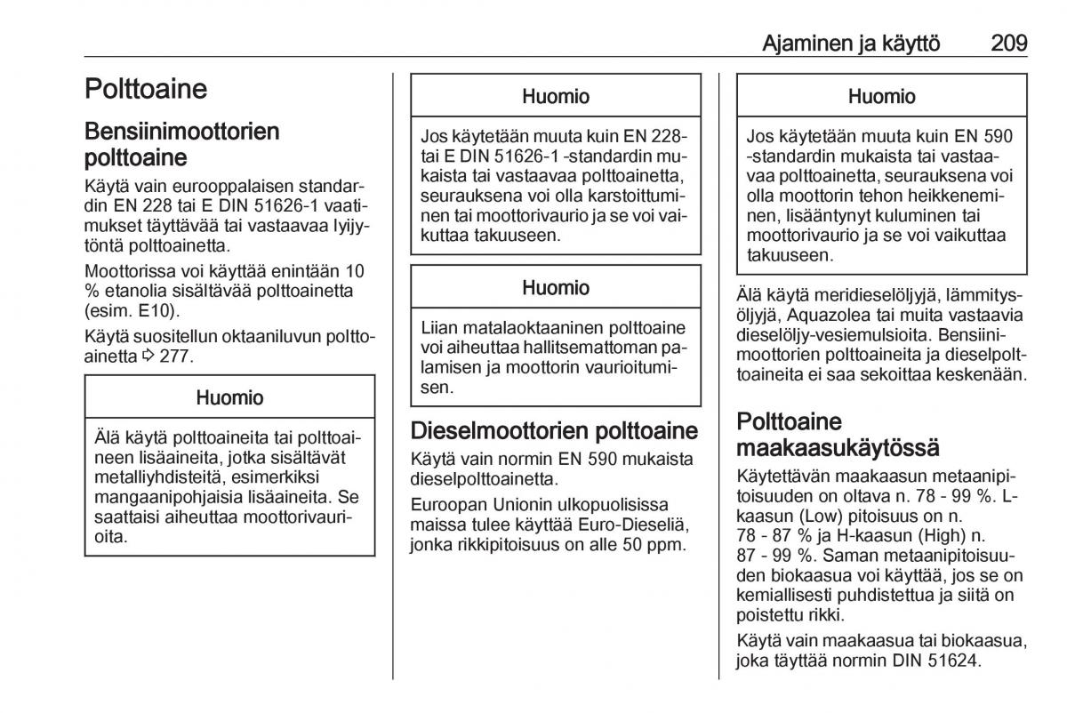 Opel Zafira C Tourer omistajan kasikirja / page 211