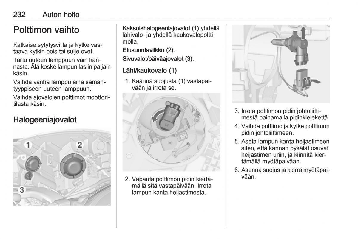 Opel Zafira C Tourer omistajan kasikirja / page 234