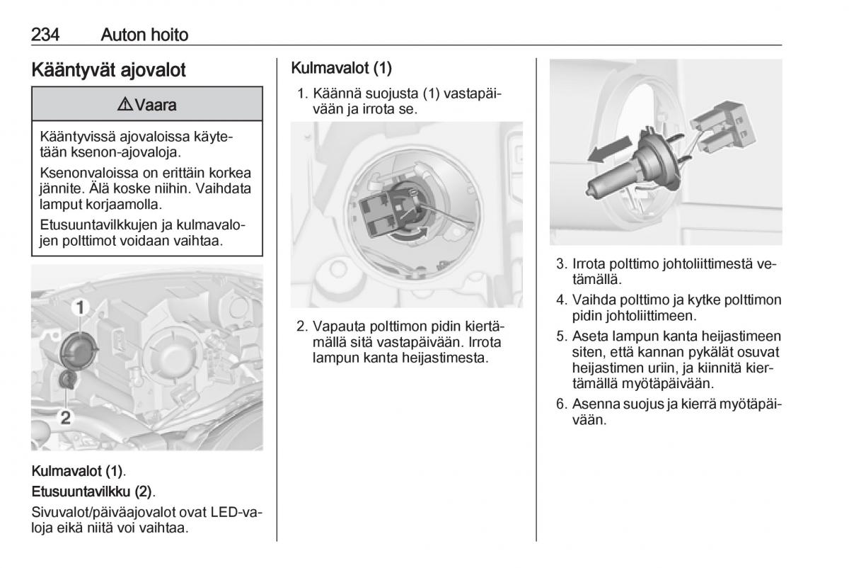 Opel Zafira C Tourer omistajan kasikirja / page 236