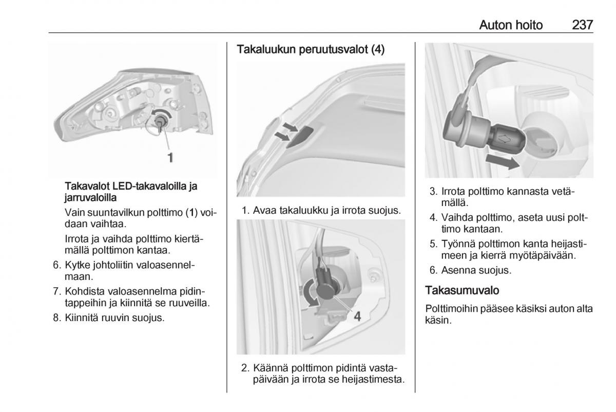 Opel Zafira C Tourer omistajan kasikirja / page 239