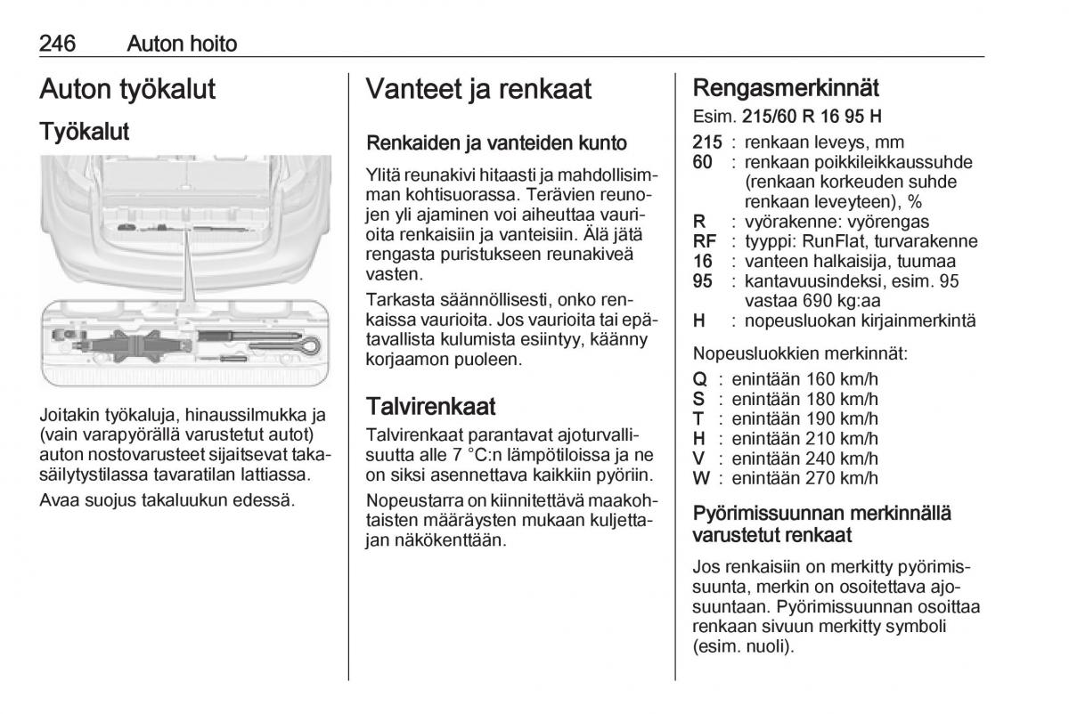 Opel Zafira C Tourer omistajan kasikirja / page 248