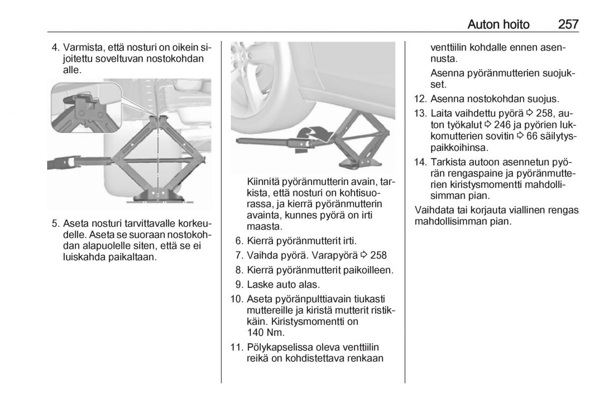 Opel Zafira C Tourer omistajan kasikirja / page 259