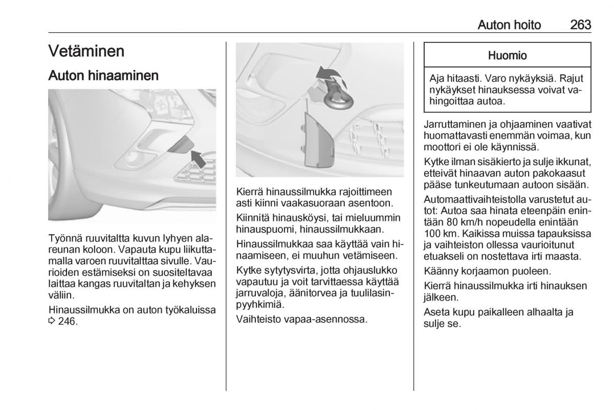 Opel Zafira C Tourer omistajan kasikirja / page 265