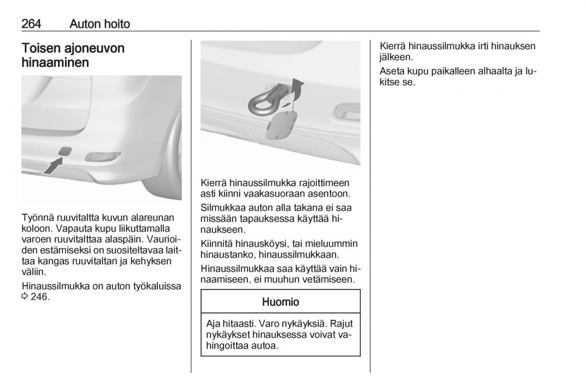 Opel Zafira C Tourer omistajan kasikirja / page 266