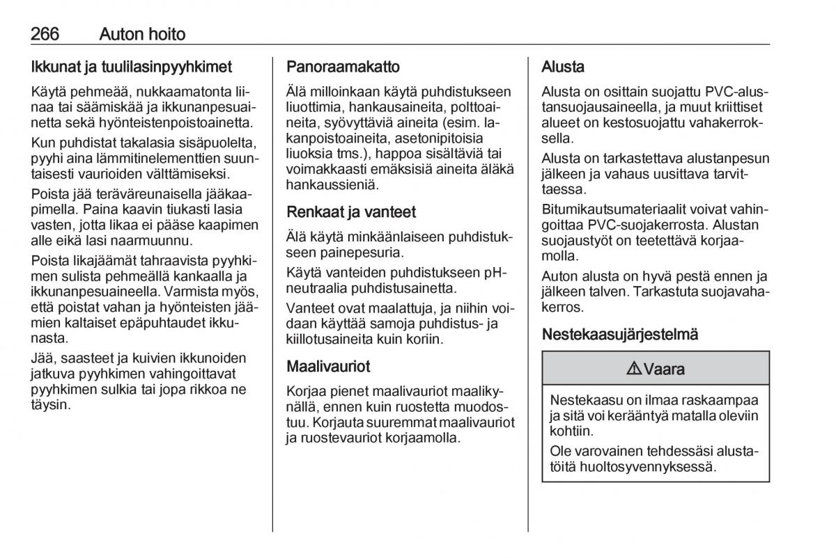 Opel Zafira C Tourer omistajan kasikirja / page 268