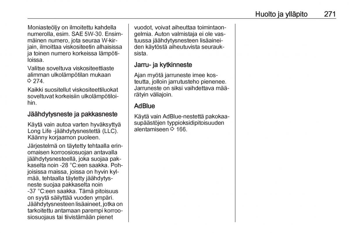 Opel Zafira C Tourer omistajan kasikirja / page 273