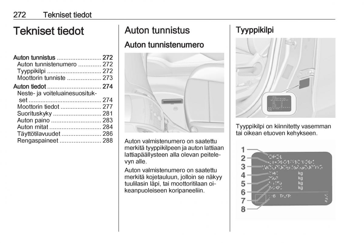 Opel Zafira C Tourer omistajan kasikirja / page 274