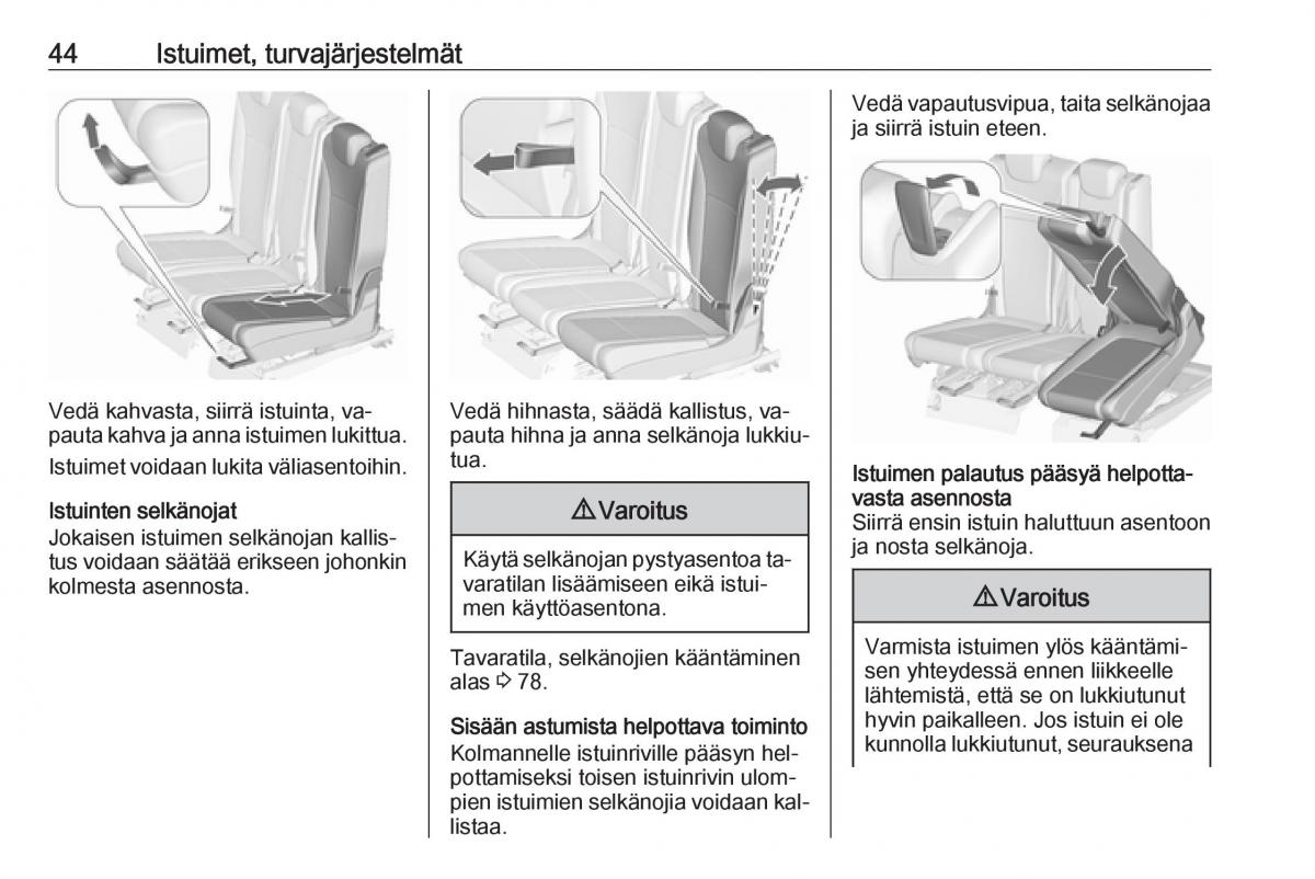 Opel Zafira C Tourer omistajan kasikirja / page 46