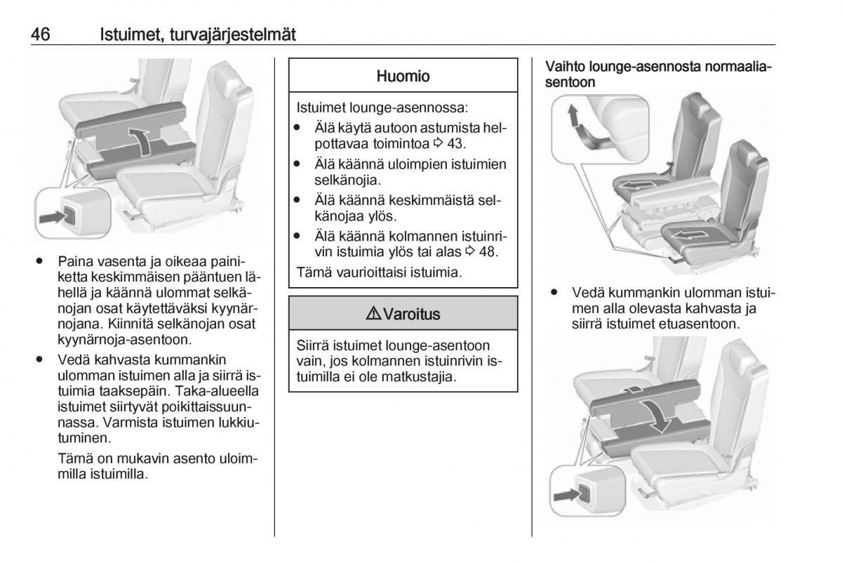 Opel Zafira C Tourer omistajan kasikirja / page 48