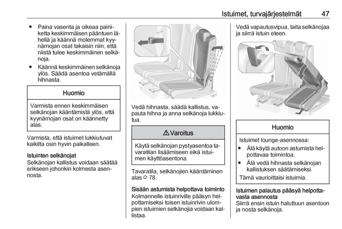 Opel Zafira C Tourer omistajan kasikirja / page 49