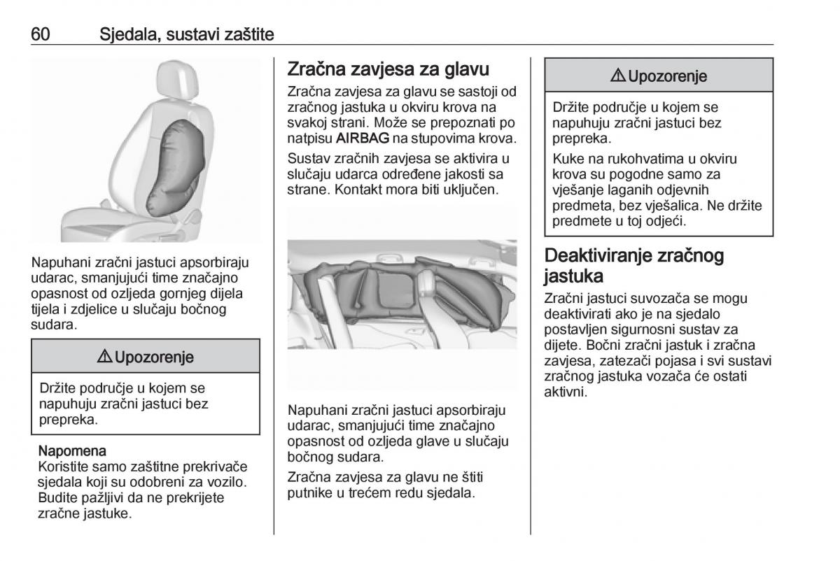 Opel Zafira C Tourer vlasnicko uputstvo / page 62