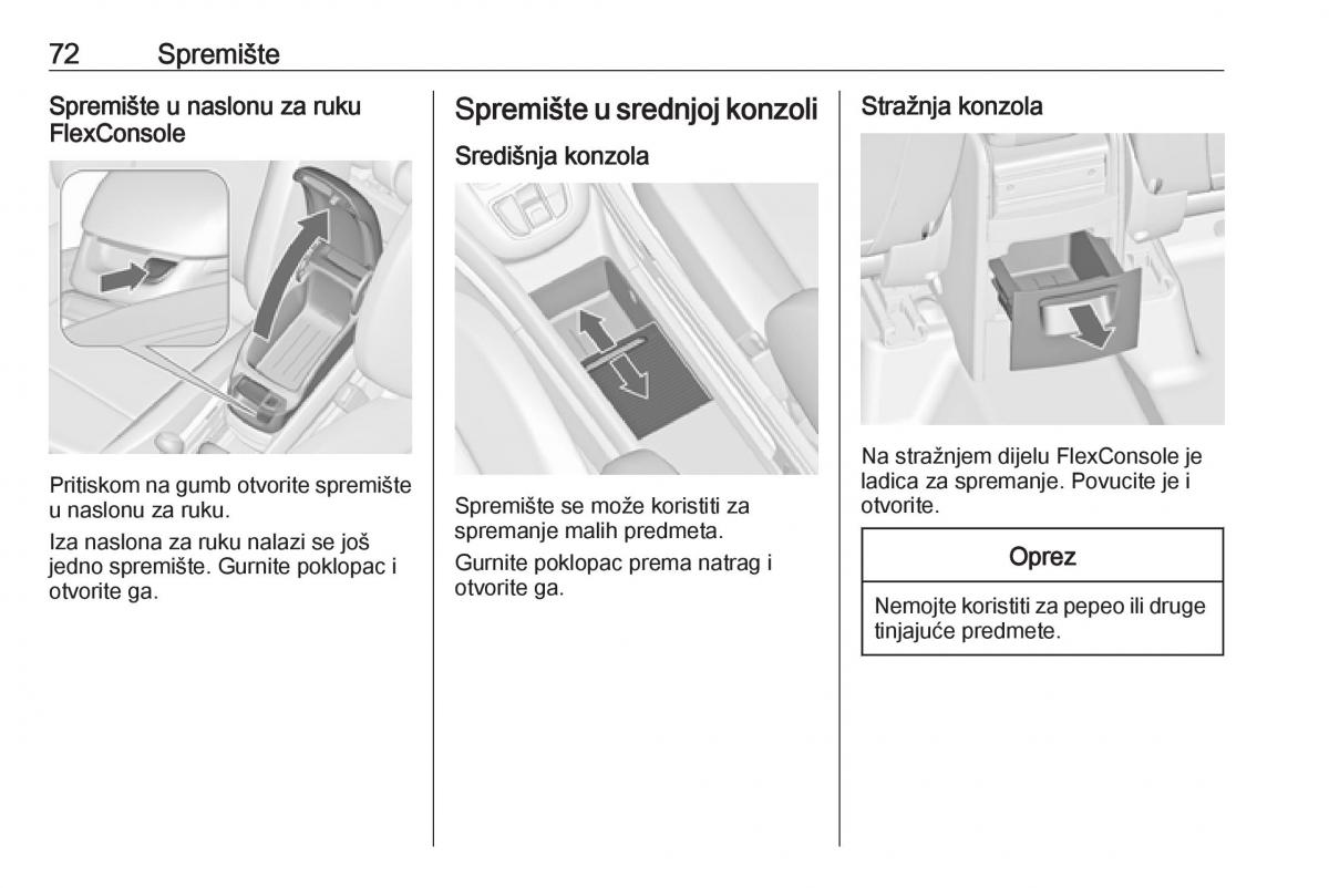 Opel Zafira C Tourer vlasnicko uputstvo / page 74