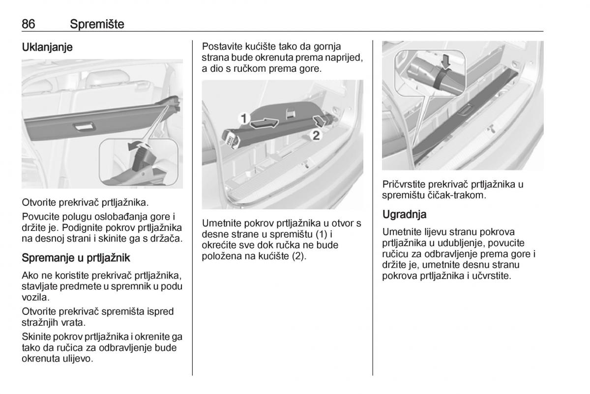 Opel Zafira C Tourer vlasnicko uputstvo / page 88