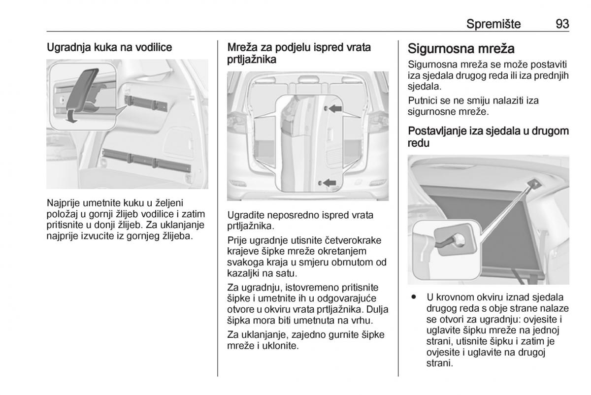 Opel Zafira C Tourer vlasnicko uputstvo / page 95