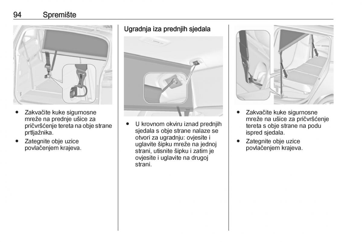 Opel Zafira C Tourer vlasnicko uputstvo / page 96