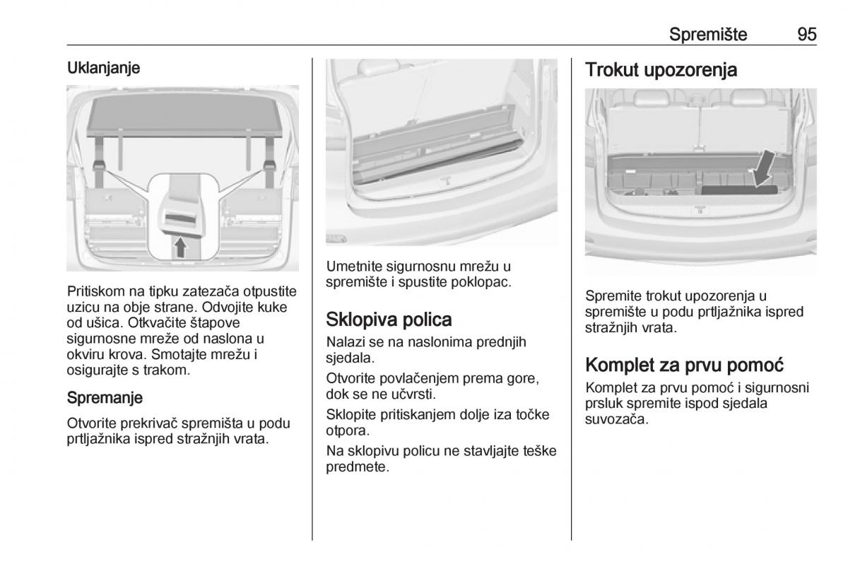 Opel Zafira C Tourer vlasnicko uputstvo / page 97