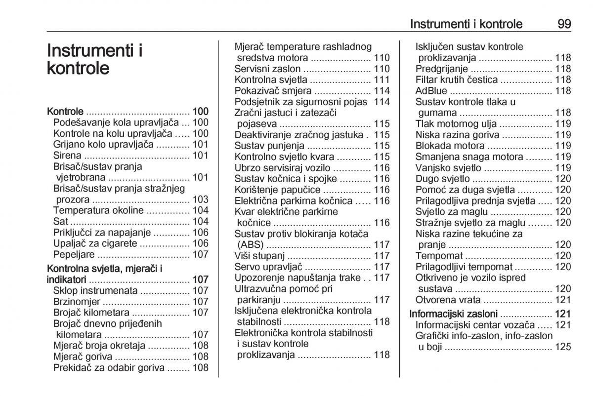 Opel Zafira C Tourer vlasnicko uputstvo / page 101