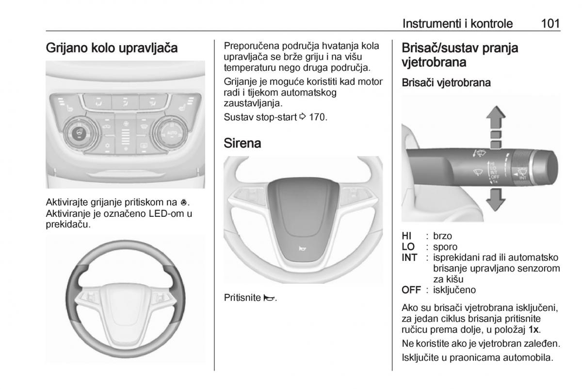 Opel Zafira C Tourer vlasnicko uputstvo / page 103